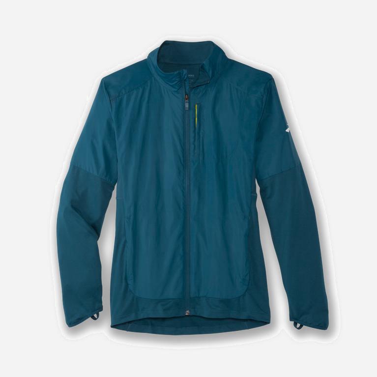 Brooks Fusion Hybrid Australia - Men's Running Jackets - Alpine/SteelBlue (538964-UDI)